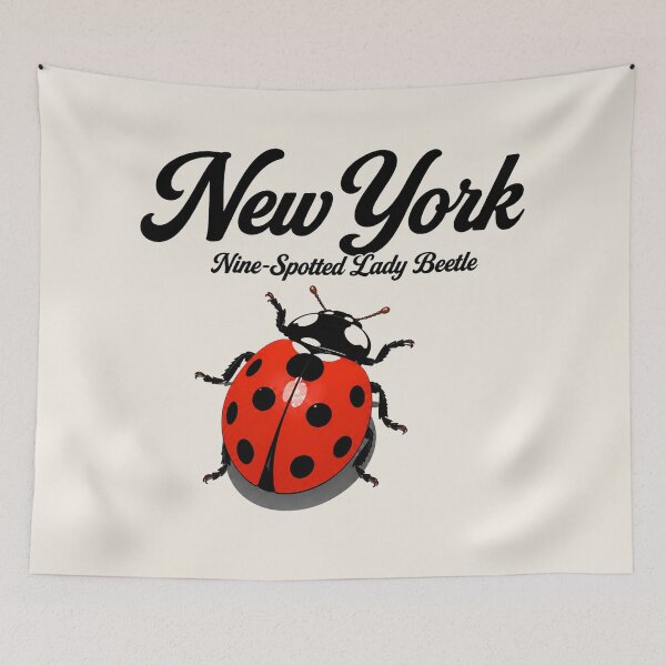 Item preview, New York Nine-Spotted Lady Beetle Retro Poster designed and sold by The-Drip-Studio.