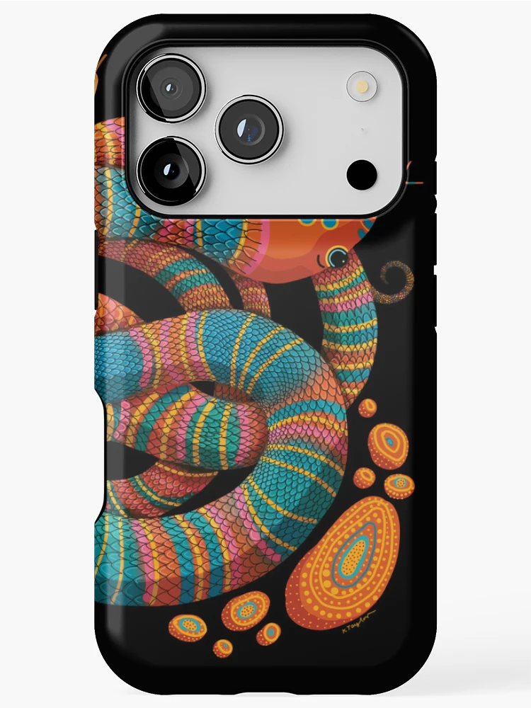 Thumbnail 1 of 4, iPhone Case, Patterned Python Rainbow Snake designed and sold by Karin Taylor.