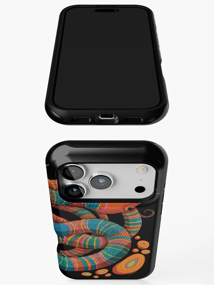 Thumbnail 3 of 4, iPhone Case, Patterned Python Rainbow Snake designed and sold by Karin Taylor.