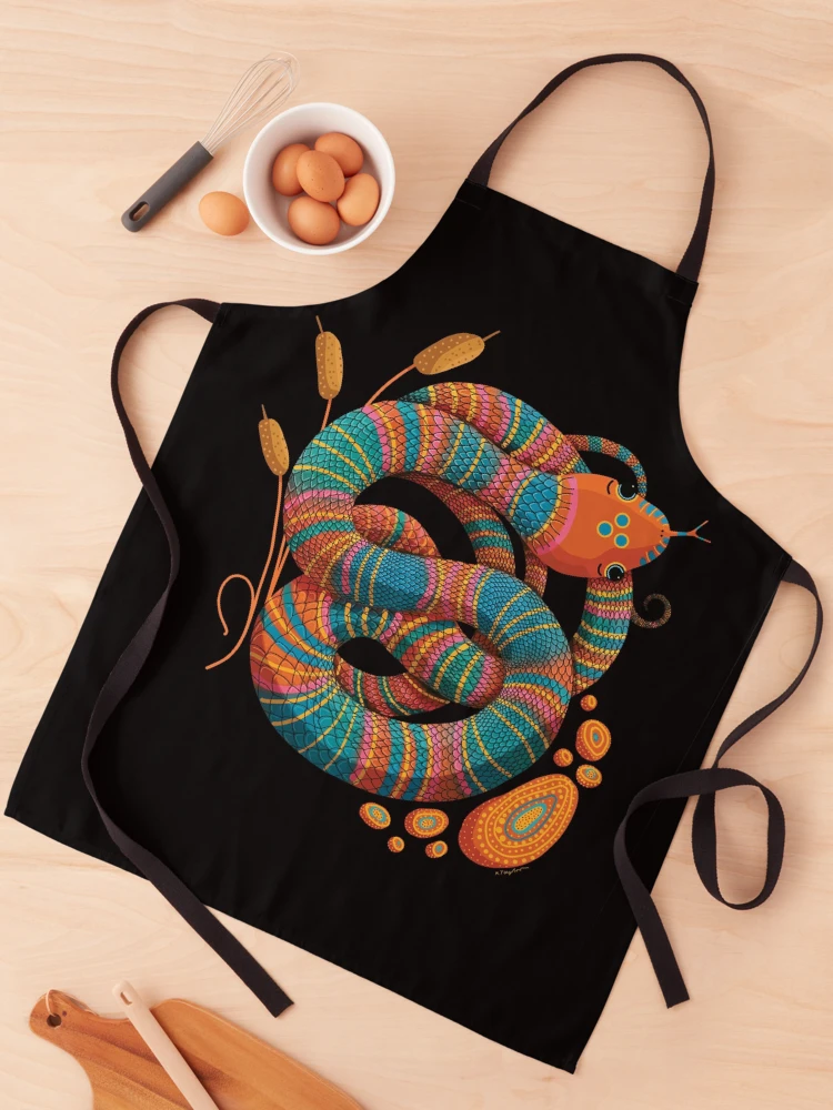 Thumbnail 1 of 6, Apron, Patterned Python Rainbow Snake designed and sold by Karin Taylor.