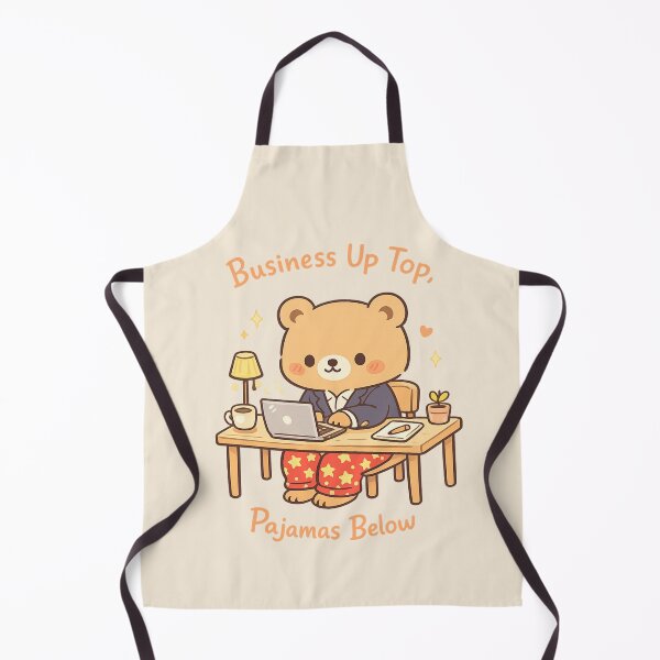 Item preview, Cute Work From Home Bear - Business Up Top Pajamas Below | Kawaii Work From Home Humour Art designed and sold by PopCulturePixel.