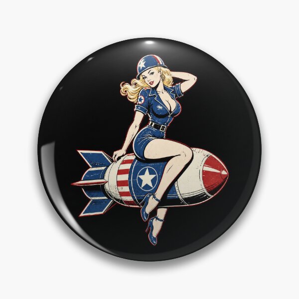 Item preview, Retro Patriotic Pin Up Rocket Bombshell designed and sold by Victor Shadehorn.