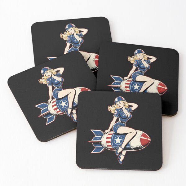 Item preview, Retro Patriotic Pin Up Rocket Bombshell designed and sold by Victor Shadehorn.
