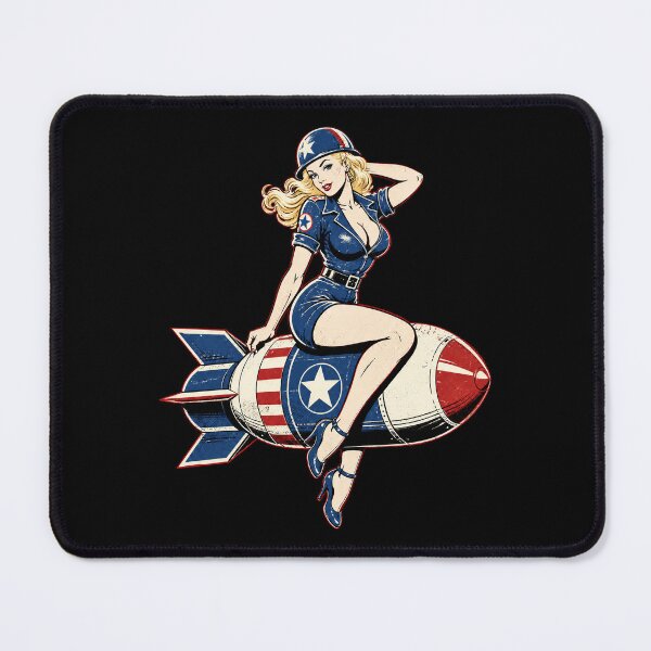 Item preview, Retro Patriotic Pin Up Rocket Bombshell designed and sold by Victor Shadehorn.