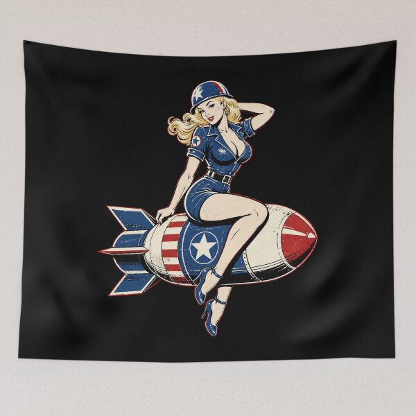 Item preview, Retro Patriotic Pin Up Rocket Bombshell designed and sold by Victor Shadehorn.