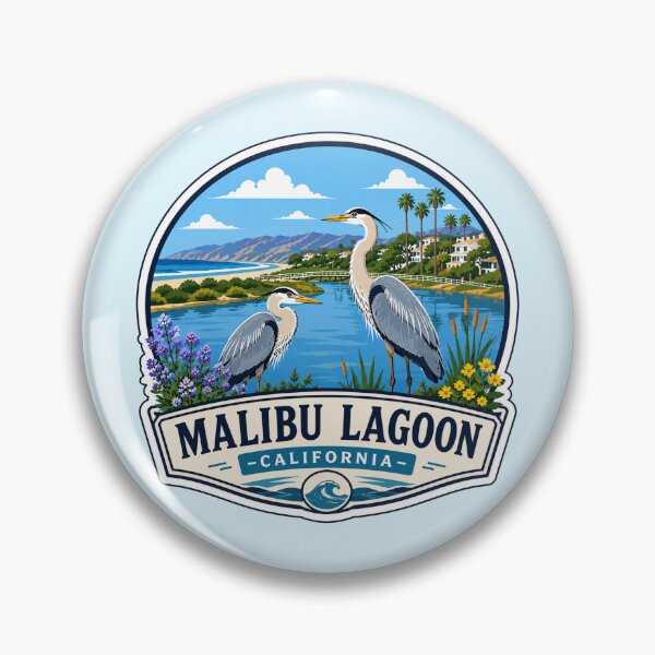 Item preview, Malibu Lagoon, California - Great Blue Herons & Coastal Wetlands designed and sold by Myra365Art.