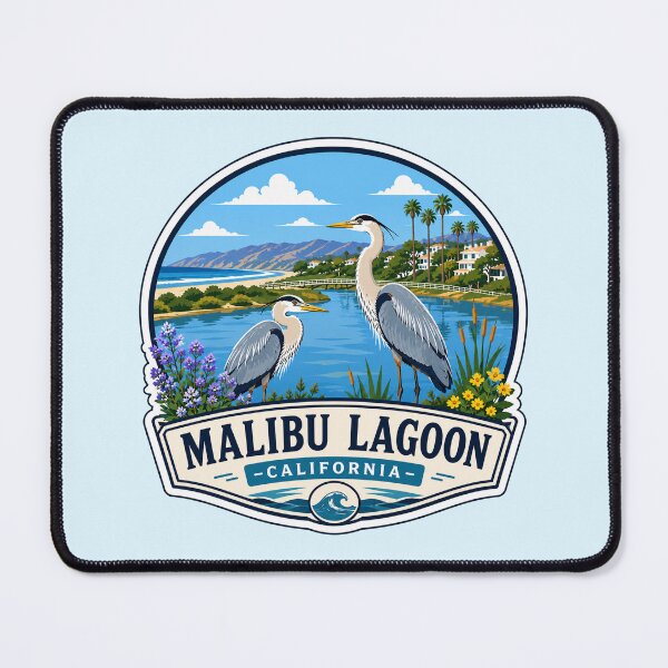 Item preview, Malibu Lagoon, California - Great Blue Herons & Coastal Wetlands designed and sold by Myra365Art.