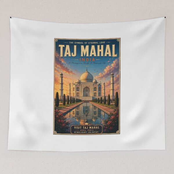 Item preview, Taj Mahal India Retro Anime Travel Poster designed and sold by ElartedeNoel.