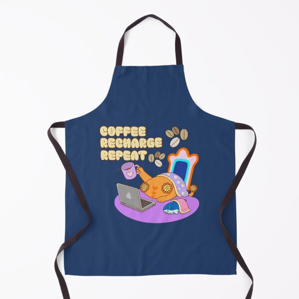 Item preview, Coffee Recharge Repeat, Cute Cat Working From Home Design designed and sold by BritishDelights.