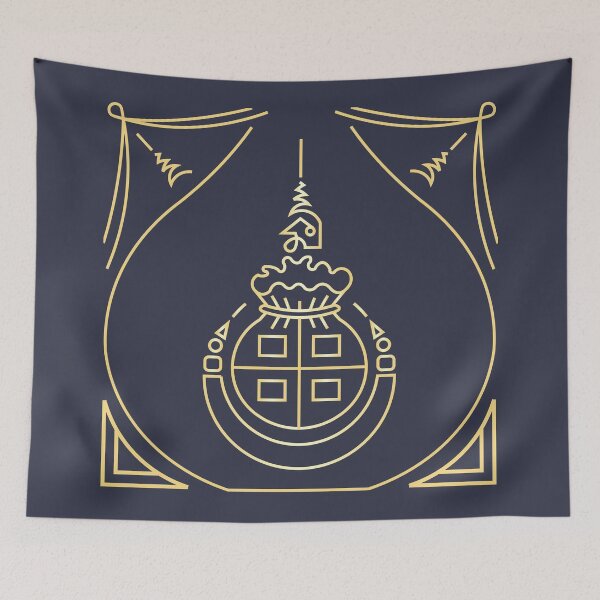 Item preview, Modern abstract geometric yantra with decorative frame on transparent background, Thung Thong pattern designed and sold by Longsilp.
