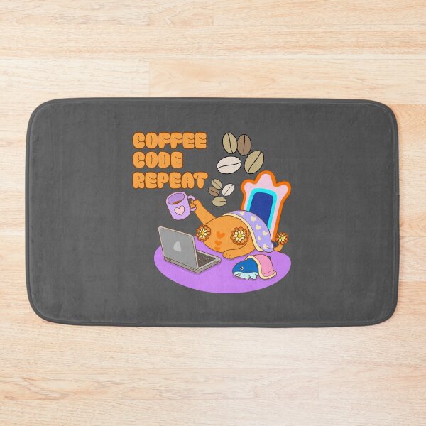 Item preview, Coffee Code Repeat Programmer Cat Funny Coding Design designed and sold by BritishDelights.
