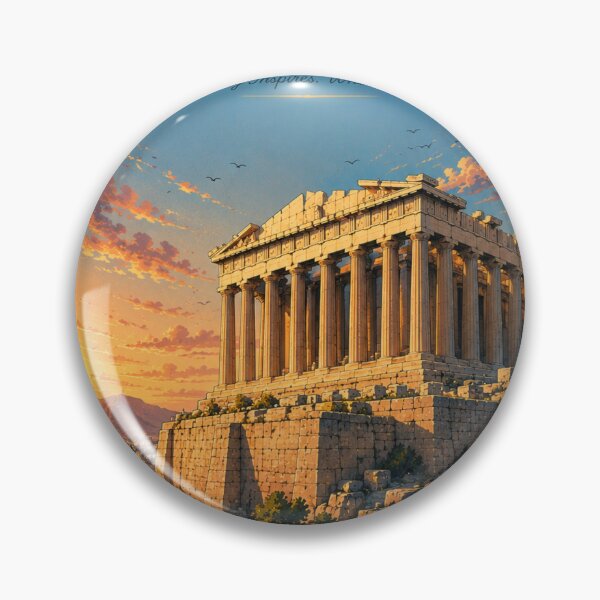 Item preview, Parthenon Athens Greece Retro Anime Travel Poster designed and sold by ElartedeNoel.
