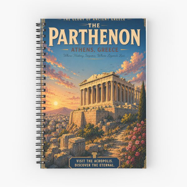 Item preview, Parthenon Athens Greece Retro Anime Travel Poster designed and sold by ElartedeNoel.