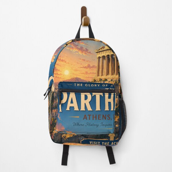 Item preview, Parthenon Athens Greece Retro Anime Travel Poster designed and sold by ElartedeNoel.