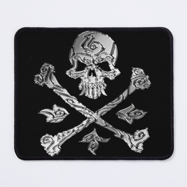 Item preview, Skull Crossbones Tribal – Gothic Blackwork Symbol (chrome) designed and sold by JFOdesign.