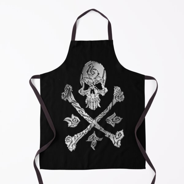 Item preview, Skull Crossbones Tribal – Gothic Blackwork Symbol (chrome) designed and sold by JFOdesign.