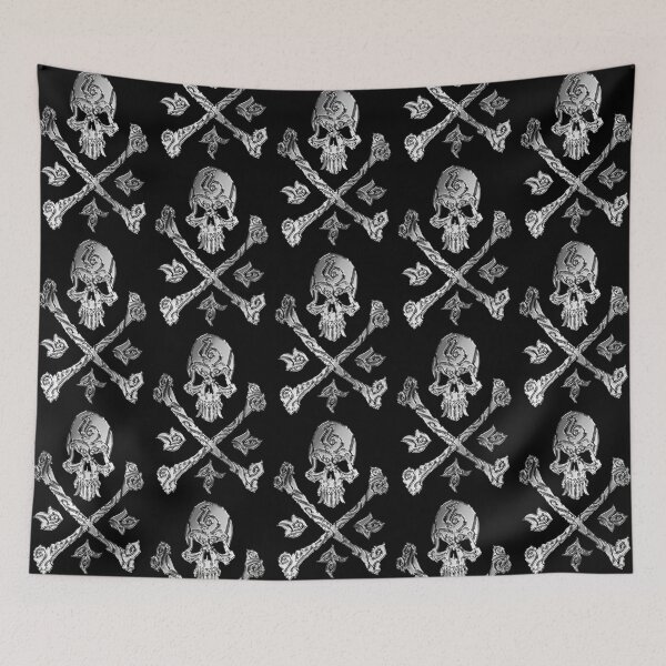 Item preview, Skull Crossbones Tribal – Gothic Blackwork Symbol (chrome) designed and sold by JFOdesign.