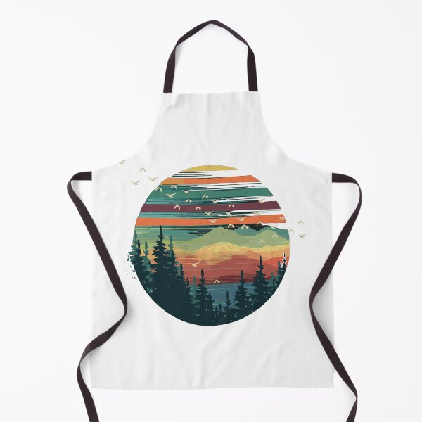 Item preview, Vintage Retro Mountain Sunset - Pine Forest Landscape with Birds designed and sold by rediscoveredapp.
