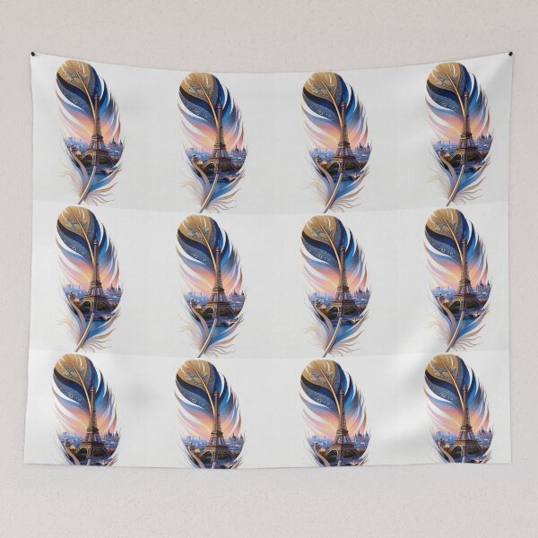 Item preview, Paris Feather Art | Eiffel Tower Feather Design | France Travel Illustration | Paris Aesthetic Sticker | French Landmark Artwork designed and sold by GalleryPeak.