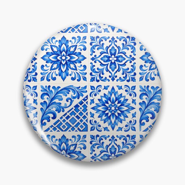 Item preview, Blue Azulejo Floral Tile Pattern designed and sold by FK-UK.