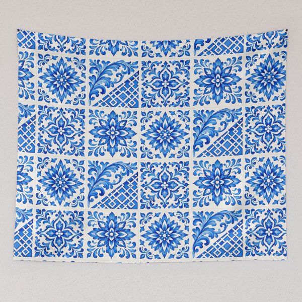 Item preview, Blue Azulejo Floral Tile Pattern designed and sold by FK-UK.
