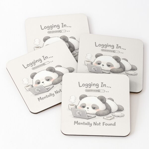 Item preview, Cute Panda Laptop Meme - Logging In Mentally Not Found | Kawaii Work From Home Humor Art designed and sold by PopCulturePixel.