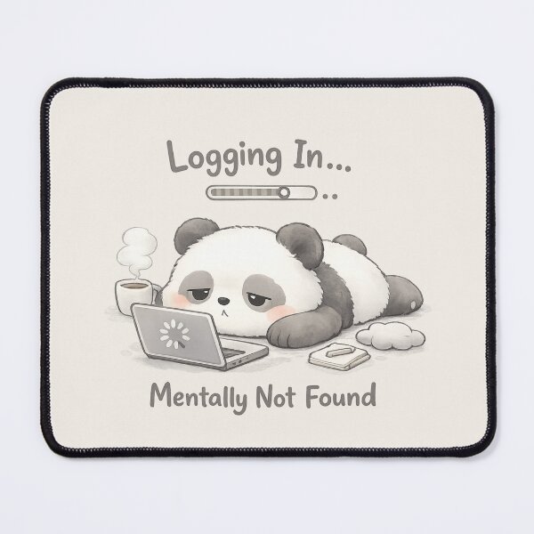 Item preview, Cute Panda Laptop Meme - Logging In Mentally Not Found | Kawaii Work From Home Humor Art designed and sold by PopCulturePixel.
