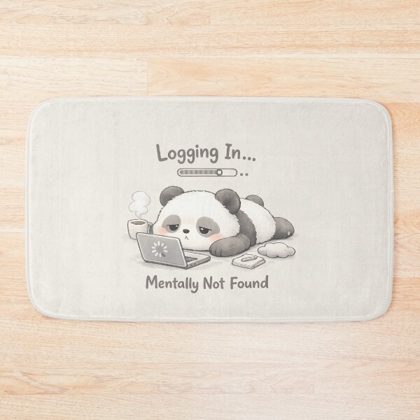 Item preview, Cute Panda Laptop Meme - Logging In Mentally Not Found | Kawaii Work From Home Humor Art designed and sold by PopCulturePixel.