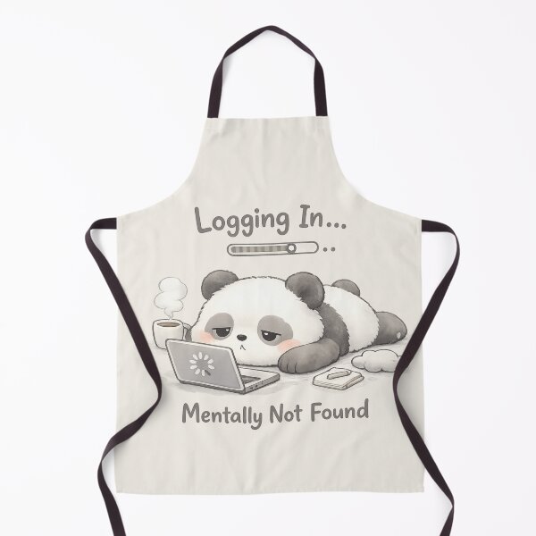 Item preview, Cute Panda Laptop Meme - Logging In Mentally Not Found | Kawaii Work From Home Humor Art designed and sold by PopCulturePixel.