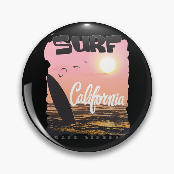 Item preview, Surf California Sunset Vintage Beach Vibes Ocean Waves Surfboard Aesthetic designed and sold by StickerAndLove.