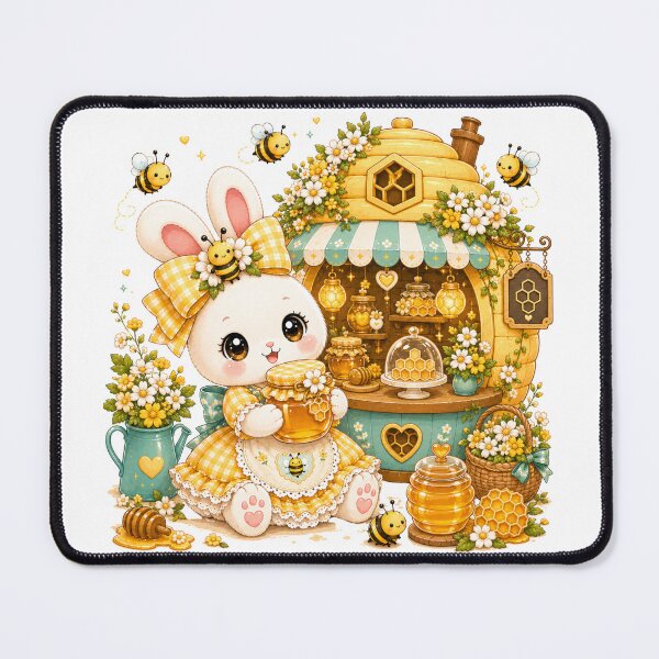 Item preview, Cute Honey Bee Bunny in Cozy Honey Shop – Kawaii Cottagecore Rabbit Art designed and sold by ALH Apparel.