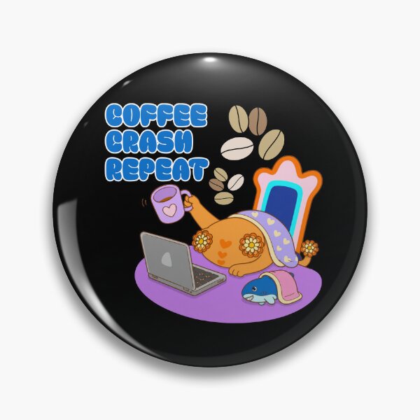 Item preview, Coffee Crash Repeat Exhausted Cat Funny Caffeine Design designed and sold by BritishDelights.