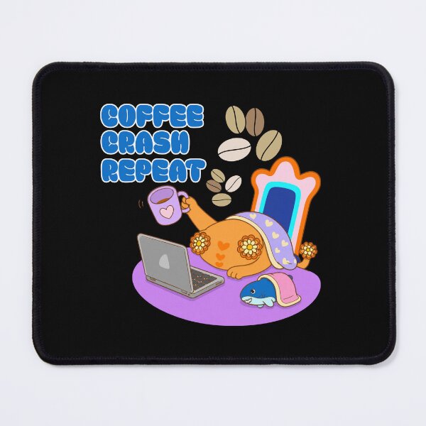 Item preview, Coffee Crash Repeat Exhausted Cat Funny Caffeine Design designed and sold by BritishDelights.