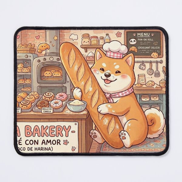 Item preview, Kawaii Shiba Inu Bakery - Cute Aesthetic Kitchen Wall Art Poster designed and sold by BileyStudios.