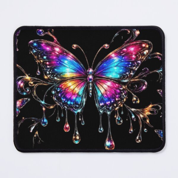 Item preview, Colorful neon chrome butterfly | on a black backgroundThis designed and sold by Rawafi Art Studio.