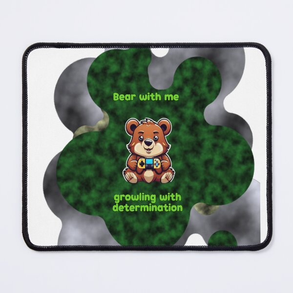Item preview, 1. Title Title: Bear With Me Growling With Determination Funny Chibi Gamer Bear designed and sold by Animalloveus.
