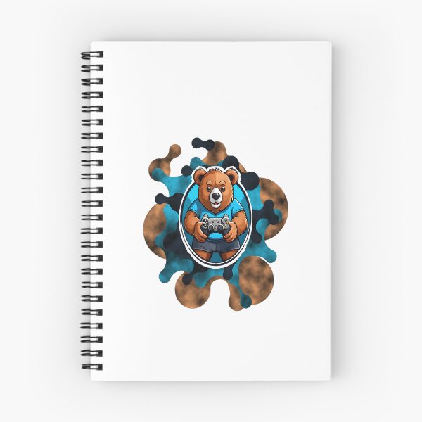 Item preview, Determined Grizzly Gamer Mascot with Blue and Gold Camo Splash designed and sold by Animalloveus.