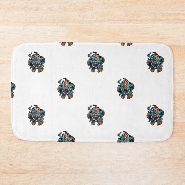 Item preview, Determined Grizzly Gamer Mascot with Blue and Gold Camo Splash designed and sold by Animalloveus.