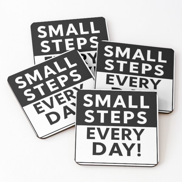 Item preview, Small Steps Every Day | Motivational Minimalist Typography Design designed and sold by LibbArt.