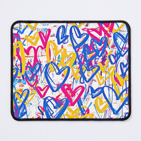 Item preview, Vibrant Pink, Blue And Yellow Scribble Hearts Designs designed and sold by DEC02.