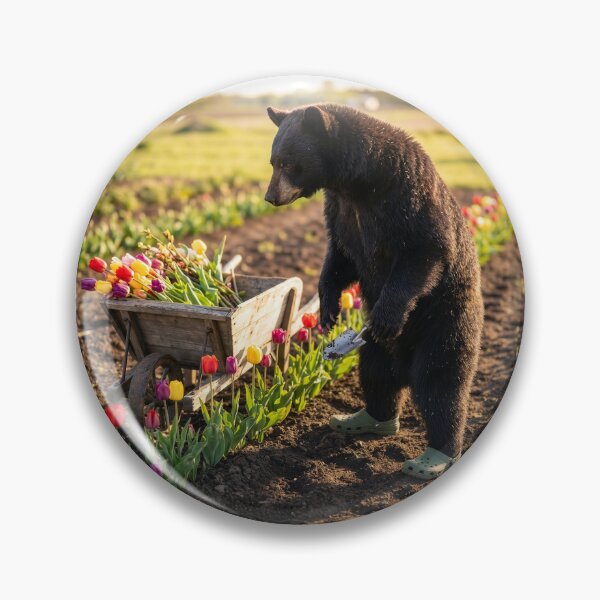 Item preview, Black Bear Tends Her Tulips designed and sold by Tridentulus.