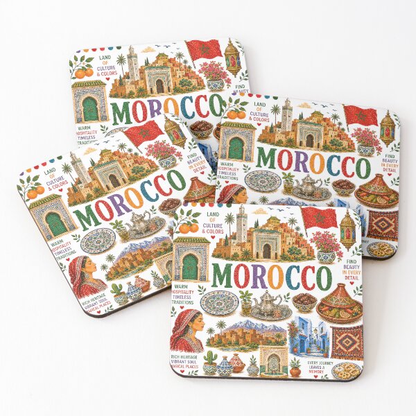Item preview, Morocco Travel Collage Illustration | Wander Postcards Collection designed and sold by Islabonita..