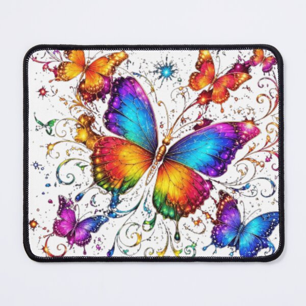 Item preview, Radiant Neon Butterfly | Liquid Chrome Fantasy Art designed and sold by Rawafi Art Studio.
