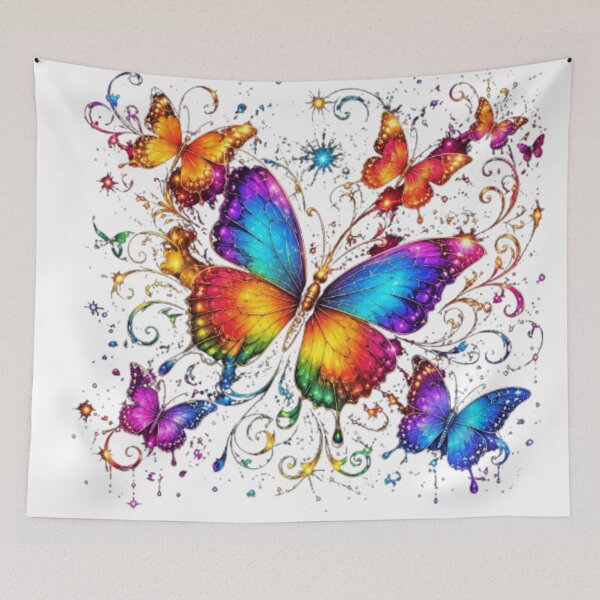 Item preview, Radiant Neon Butterfly | Liquid Chrome Fantasy Art designed and sold by Rawafi Art Studio.
