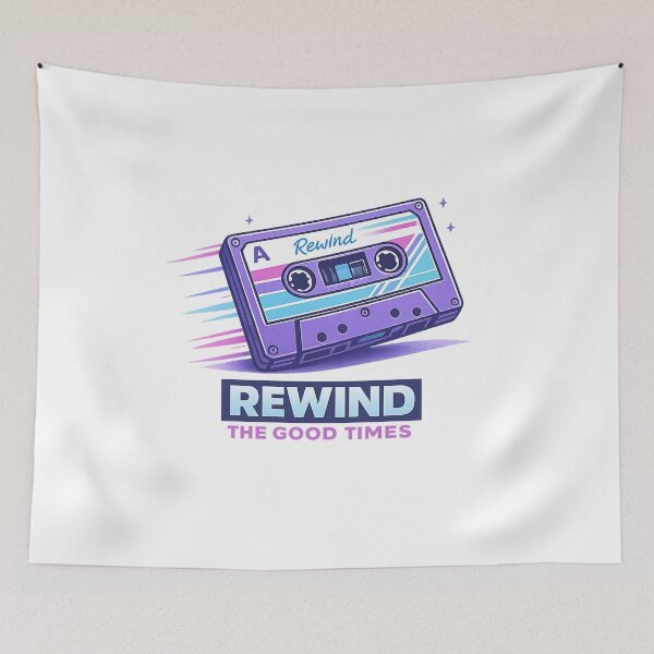 Item preview, Rewind The Good Times Retro Cassette Tape Minimalist T-Shirt Design designed and sold by Newthingzy.