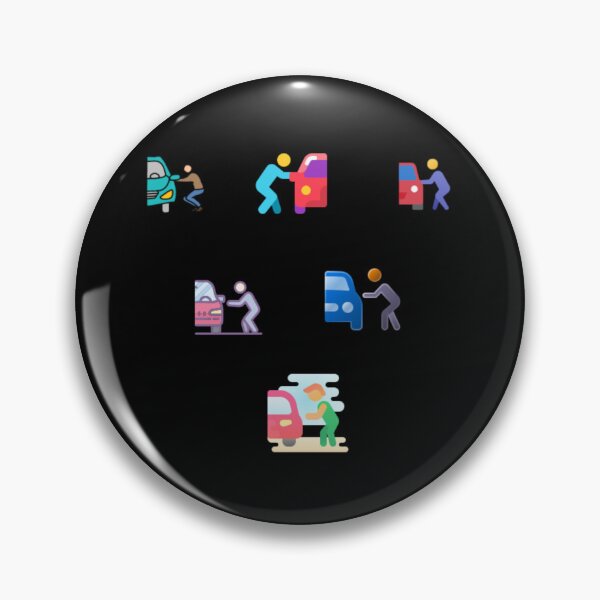 Item preview, We Are All Pushing Our Cars — Funny Breakdown Emoji Sticker Pack designed and sold by Yasmine Mohammed.