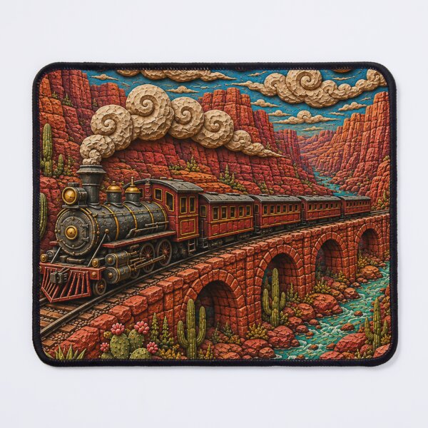 Item preview, Canyon Express | Vintage Steam Train Desert Landscape Art designed and sold by IGLCreative.