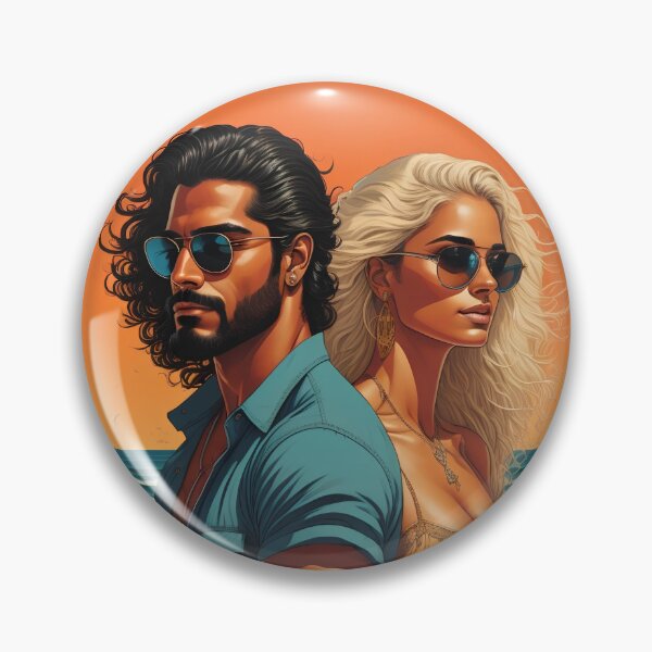 Item preview, Sunset Beach Romance Vintage Couple Pop Art designed and sold by UmSkelig834.