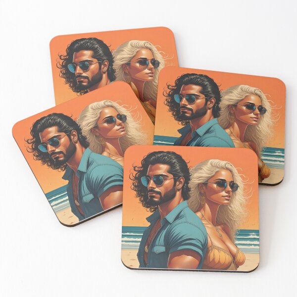 Item preview, Sunset Beach Romance Vintage Couple Pop Art designed and sold by UmSkelig834.