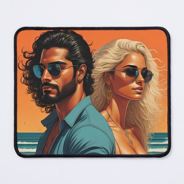 Item preview, Sunset Beach Romance Vintage Couple Pop Art designed and sold by UmSkelig834.